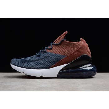 Nike Air Max 270 Flyknit Dark Blue Brown/Black/White and WoSize AO1023-004 Shoes